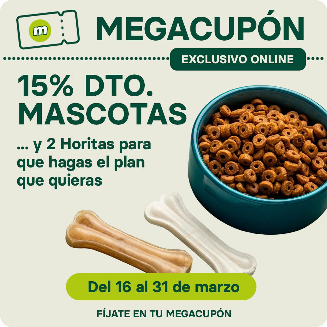 15% de descuento en mascotas exclusivo online con tu Megacup&oacute;n