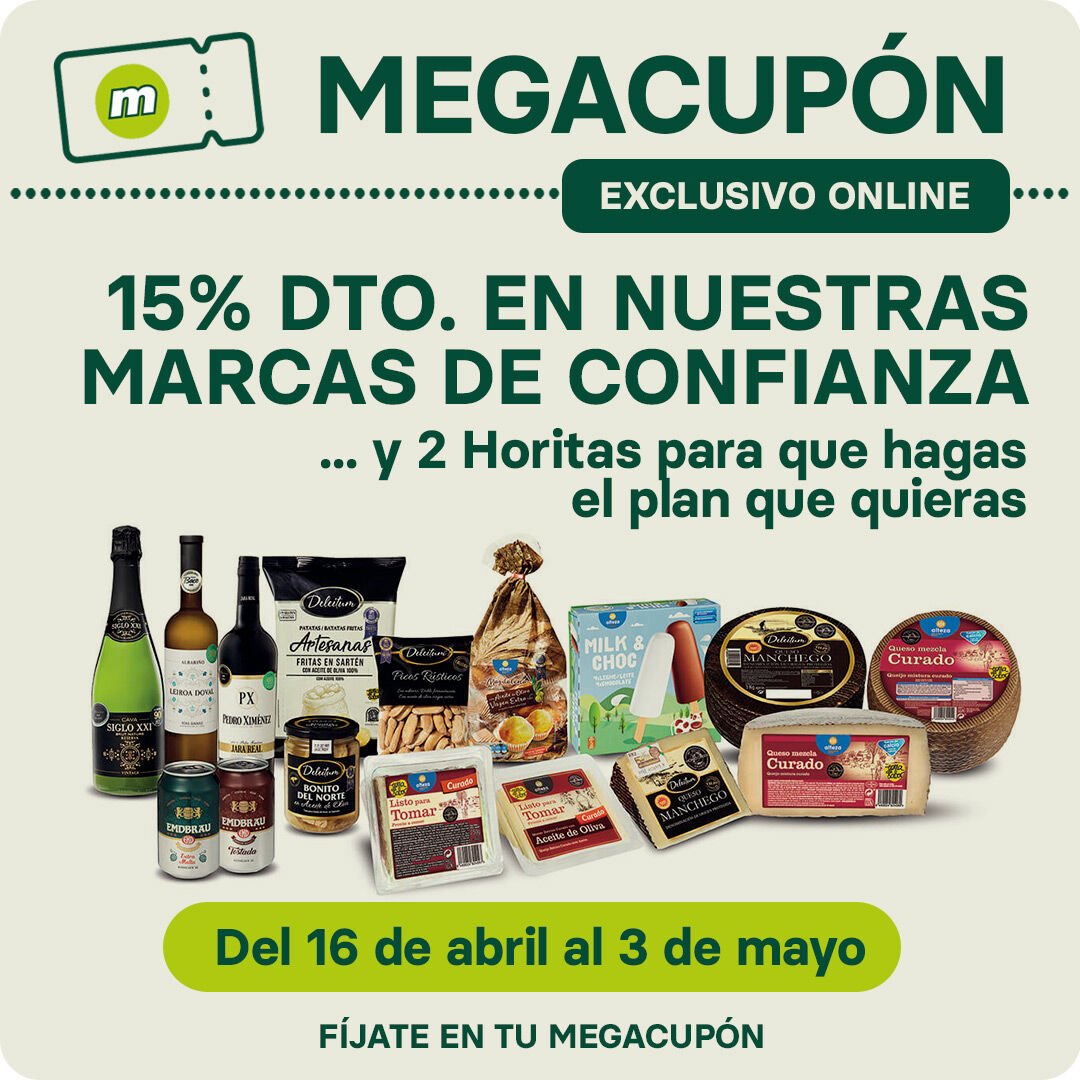 15% de descuento en marca propia exclusivo online con tu Megacup&oacute;n