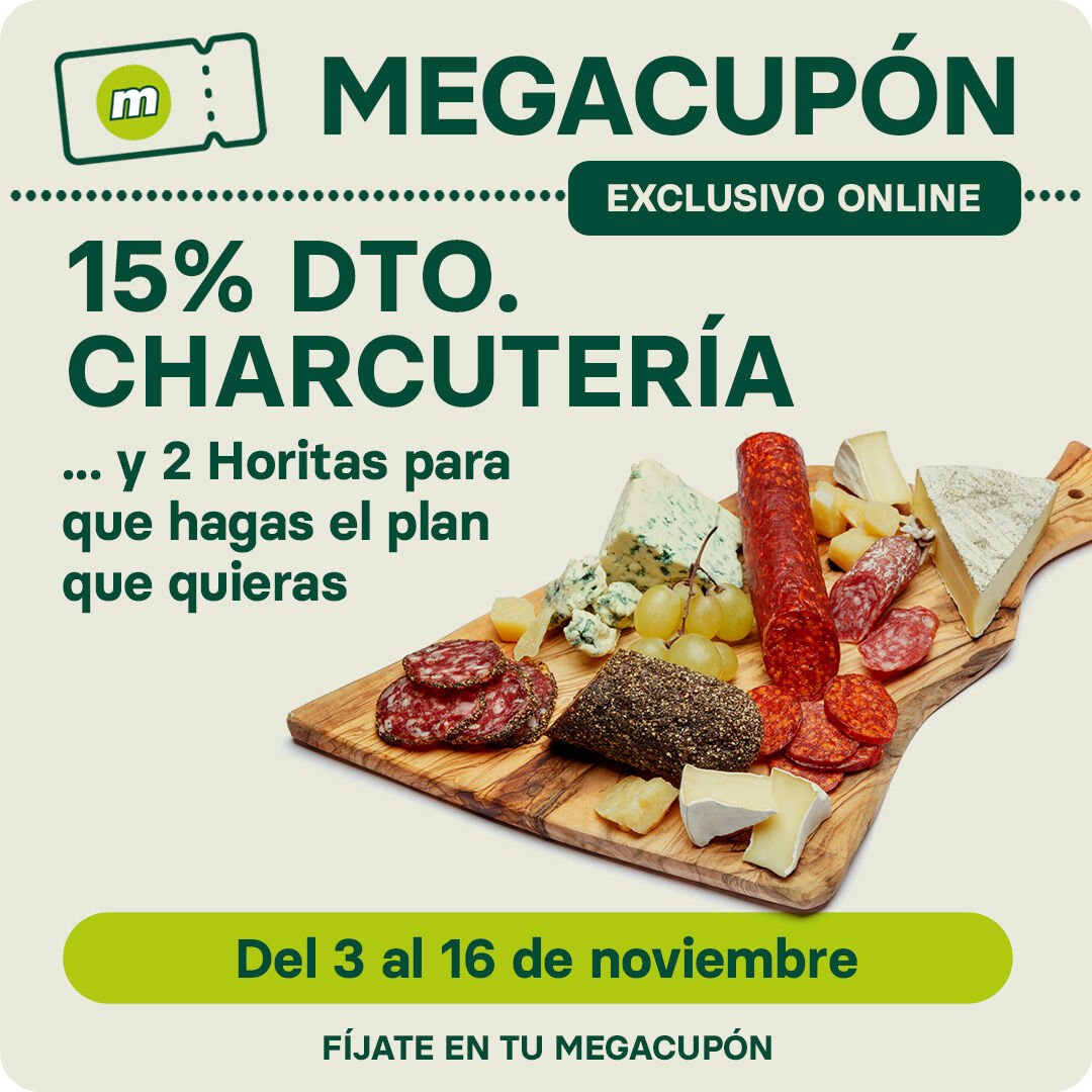 15% de descuento en charcutería con tu Megacupón