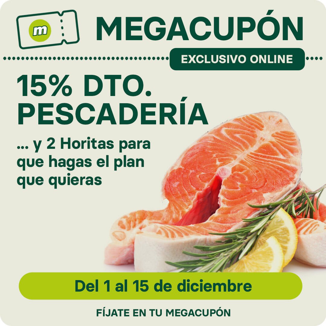 15% de descuento en pescadería con tu Megacupón