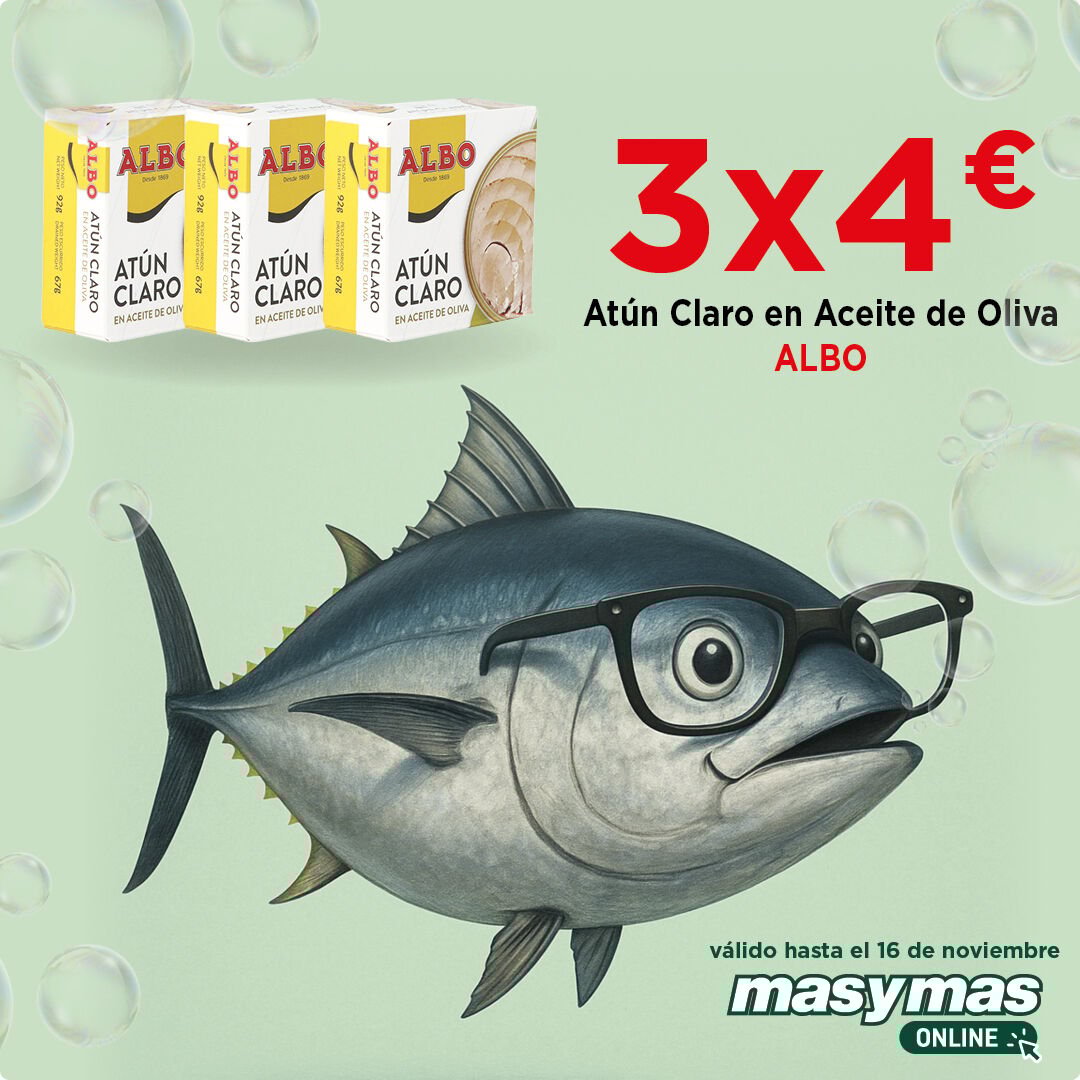 Compra 3 latas de Atún Claro en aceite de oliva por 4 euros 