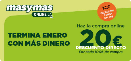 Obt&eacute;n 20&euro; de descuento por cada 100&euro; de compra