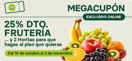 25% de descuento en frutería con tu Megacupón