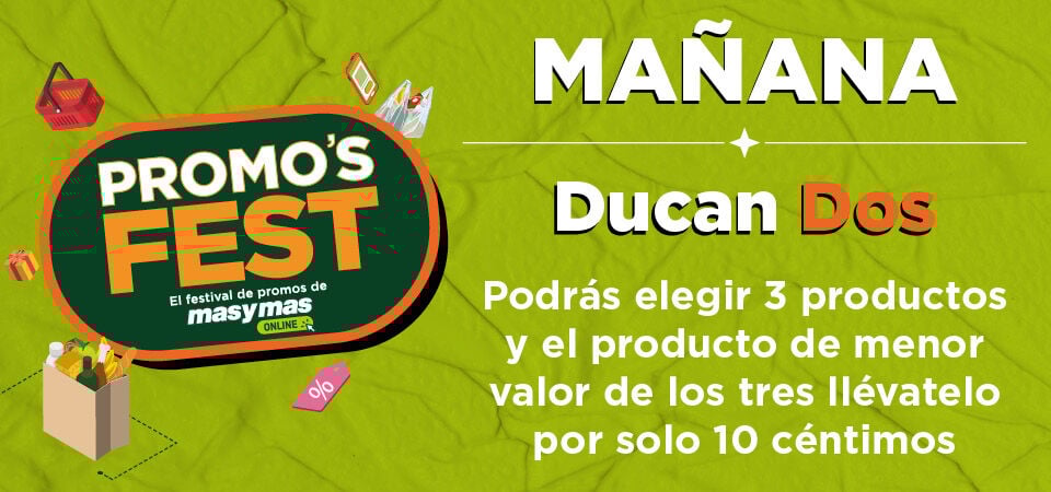 Ducan Dos, podrás elegir 2 productos y llevarte un tercero por 10 céntimos
