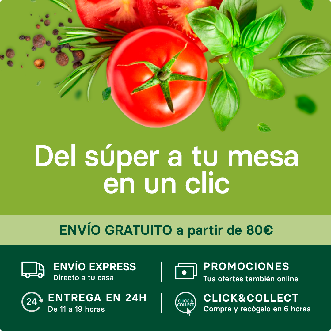 Del súper a tu mesa en un clic. Envío gratuito a partir de 80 euros.