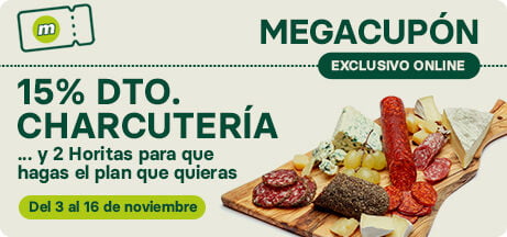 15% de descuento en charcutería con tu Megacupón