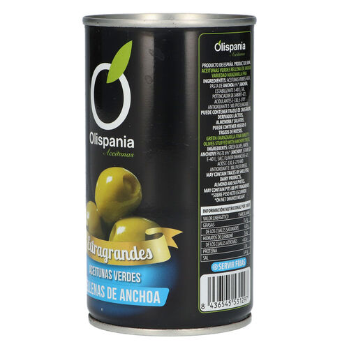Aceituna rellena anchoa OLISPANIA 350g image number