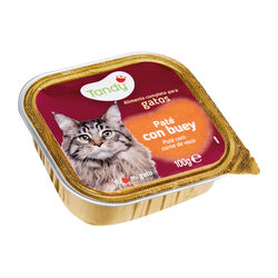 Comida h&uacute;meda para gato adulto con buey e h&iacute;gado TANDY 100g
