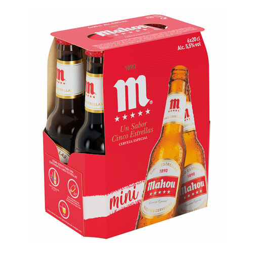 Cerveza MAHOU 5 ESTRELLAS 6x20cl image number