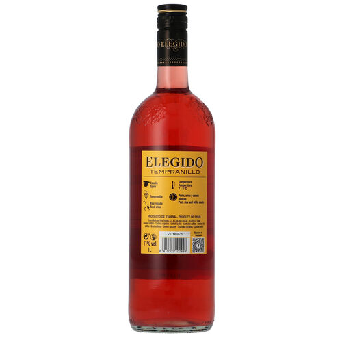 Vino rosado ELEGIDO tempranillo botella 1L image number