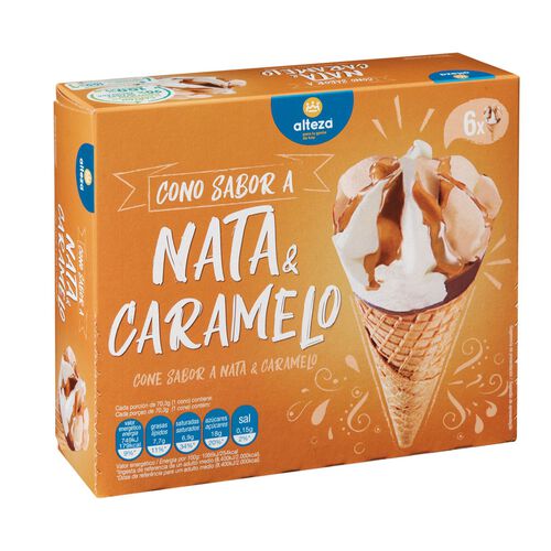 Helado cono de nata y caramelo ALTEZA 6x120ml image number