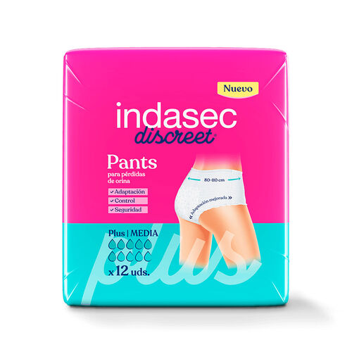 Compresa incontinencia INDASEC pant Plus Talla media 12uds image number