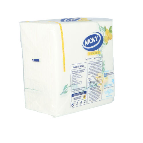 SERVILLETA PAPEL NICKY LIMON 33x33 PAQUETE 65uds image number