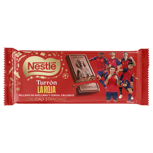 Turr&oacute;n relleno de avellana y cereal crujiente La Roja NESTL&Eacute; 207g image number
