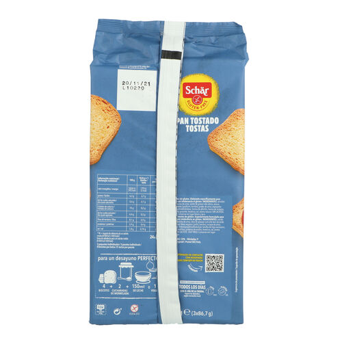 PAN TOSTADO SIN GLUTEN SCHAR 260g image number