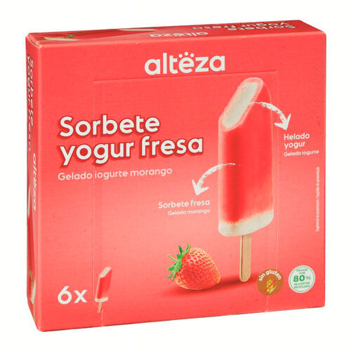 Helado sorbete de yogur y fresa ALTEZA 6x48ml image number