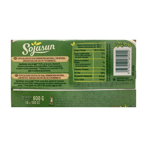 Yogur bifidus Natural SOJASUN 6x100g image number