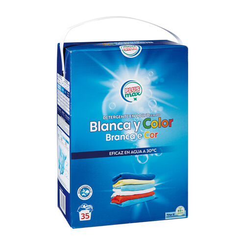 DETERGENTE EN POLVO ROPA BLANCA Y COLOR PLUS MAX 35 lavados image number