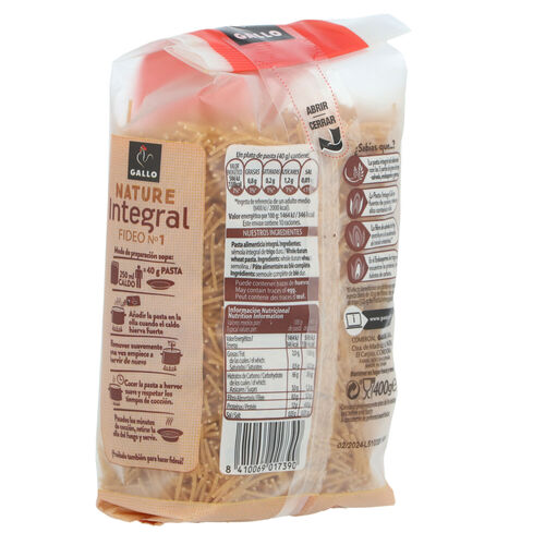 FIDEO INTEGRAL GALLO Nº1 400g image number
