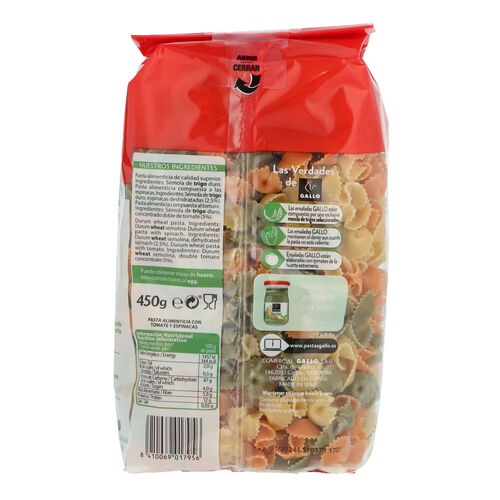 Pasta Margaritas vegetales GALLO 450g image number
