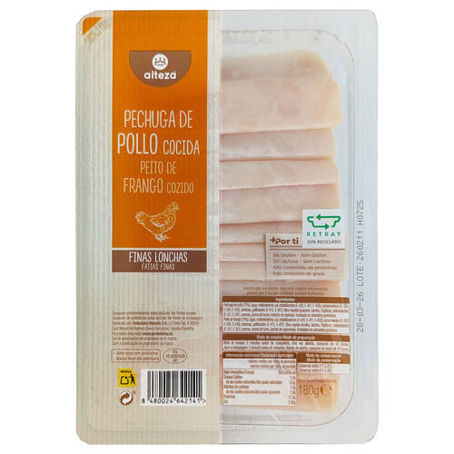Pechuga de pollo cocida Finas Lonchas ALTEZA 180g image number