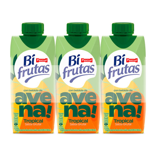 Bebida de frutas tropicales con avena BIFRUTAS 3x33cl image number