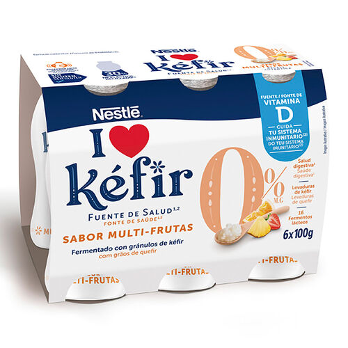 K&eacute;fir multifrutas 0% NESTL&Eacute; 6x100ml image number