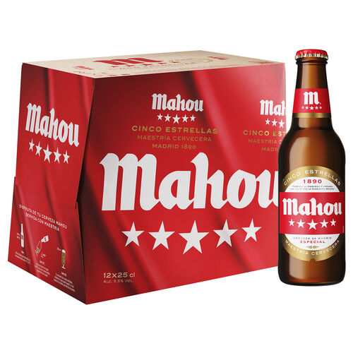 Cerveza Cinco Estrellas MAHOU 12x25cl image number
