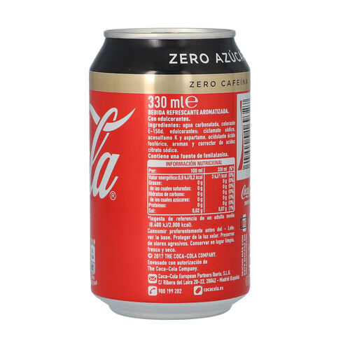 COCA COLA ZERO ZERO LATA 33cl image number