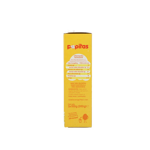 PALOMITAS CON MANTEQUILLA PARA MICROONDAS POPITAS 3x100g image number