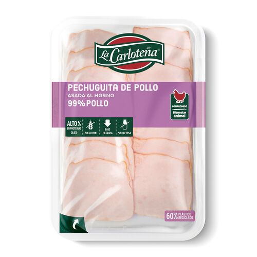 Pechuguita de pollo asada al horno 99% de pollo LA CARLOTE&Ntilde;A 100g image number