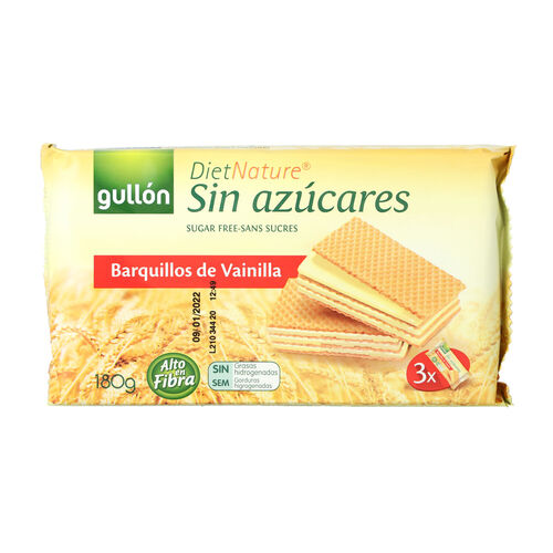 BARQUILLO DE VAINILLA ZERO SIN AZUCAR GULLON 180g image number
