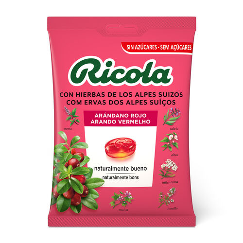 CARAMELO DE ARANDANO ROJO CON HIERBAS DE LOS ALPES SUIZOS SIN AZUCAR RICOLA 70g image number