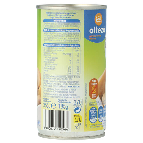 CHAMPIÑON ALTEZA LAMINADO 355g image number