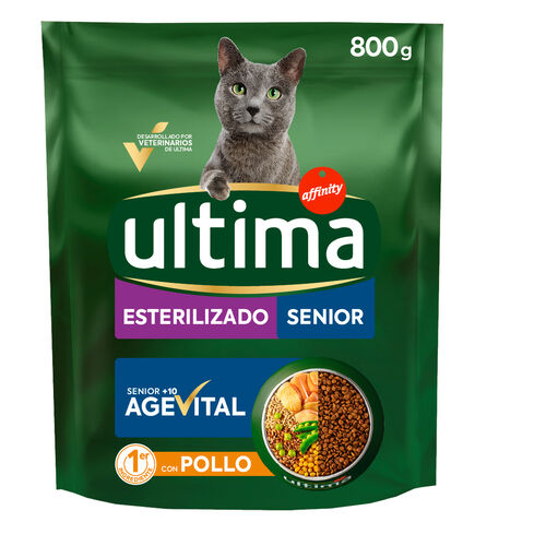 PIENSO PARA GATO ESTERILIZADO SENIOR ULTIMA 800g image number