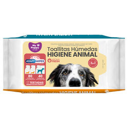 Toallita higi&eacute;nica para perro cachorro puppy Fresh 40uds