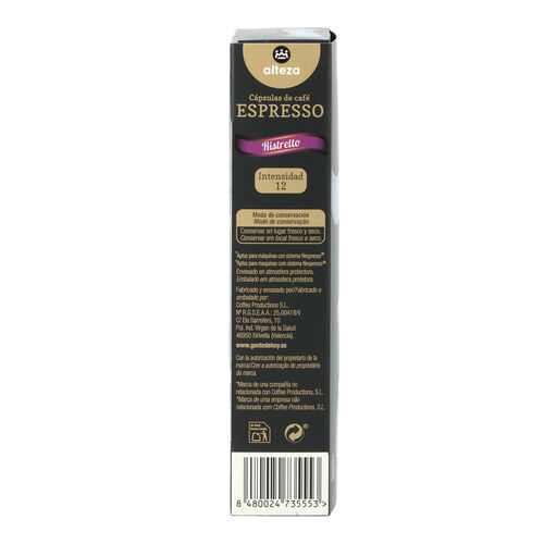 CAFE RISTRETTO ALTEZA 10 CAPSULAS image number