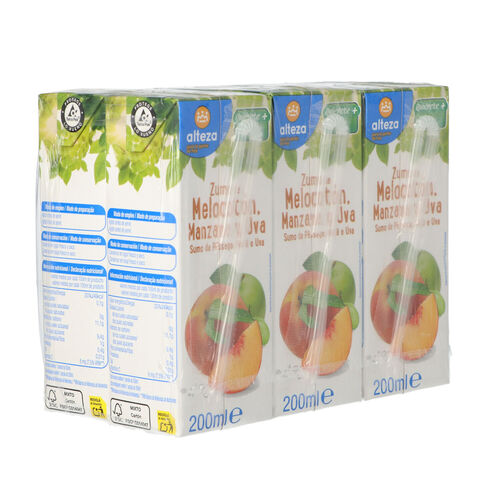 Zumo de melocoton, uva y manzana ALTEZA 6x200ml image number