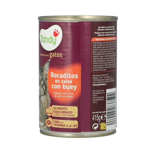 TANDY GATO BOCADITO BUEY LATA 415g image number