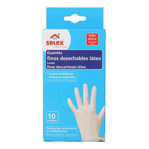 Guante fino latex Talla mediana SELEX 10uds image number