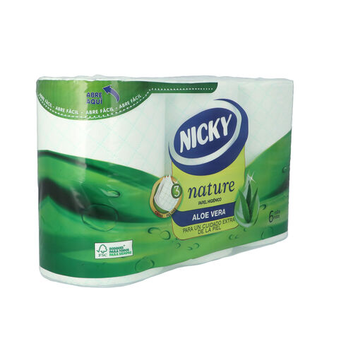 Papel higienico nature 3 capas NICKY 6uds image number