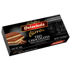 Turr&oacute;n tres chocolates DELAVIUDA 200g
