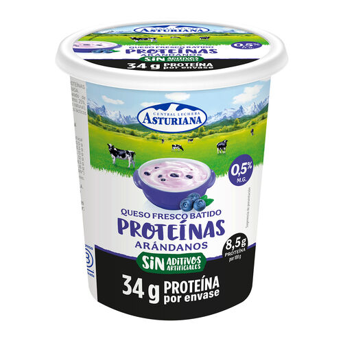 Queso fresco batido proteinas arandanos ASTURIANA 400g image number