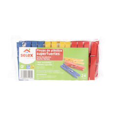 PINZAS PLASTICO EXTRA FUERTE SELEX 24uds
