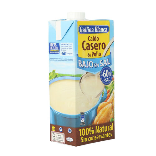 Caldo de pollo bajo en sal GALLINA BLANCA 1L image number