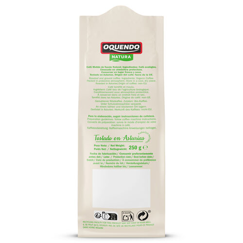 Caf&eacute; molido BIO Natural 100% Ar&aacute;bica OQUENDO 250g image number