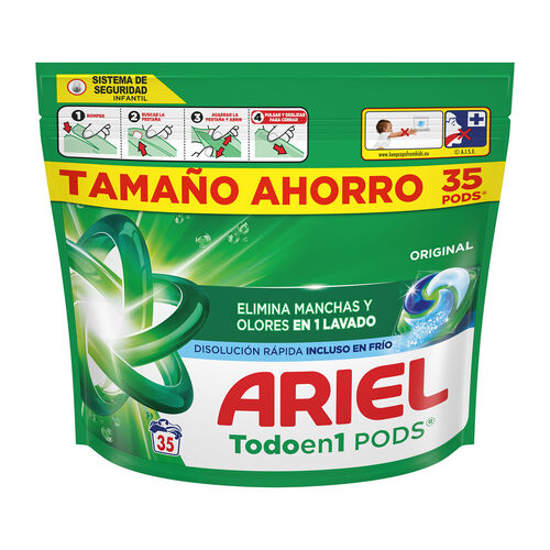 Detergente en c&aacute;psulas Todoen1 Original ARIEL 35 lavados image number
