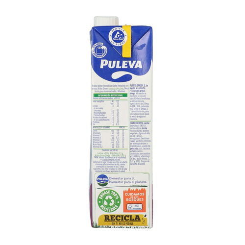 BEBIDA LACTEA OMEGA 3 SIN LACTOSA PULEVA 1L image number