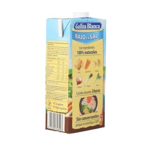 CALDO DE POLLO BAJO EN SAL GALLINA BLANCA 1L image number