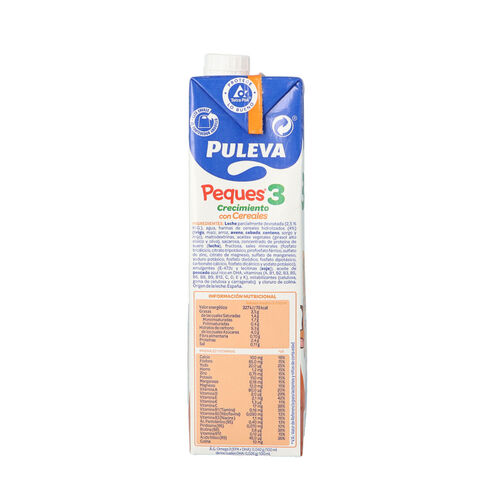 Preparado lacteo con cereales PULEVA PEQUES 3 1L image number